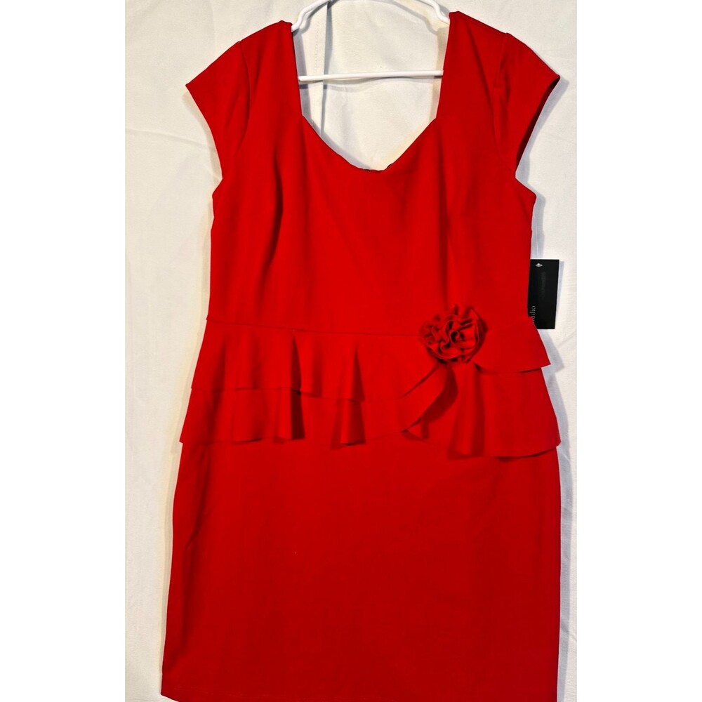 New Siren Noir Red Vintage Retro Vibes Dress Women's Large 14 Bodycon Sexy